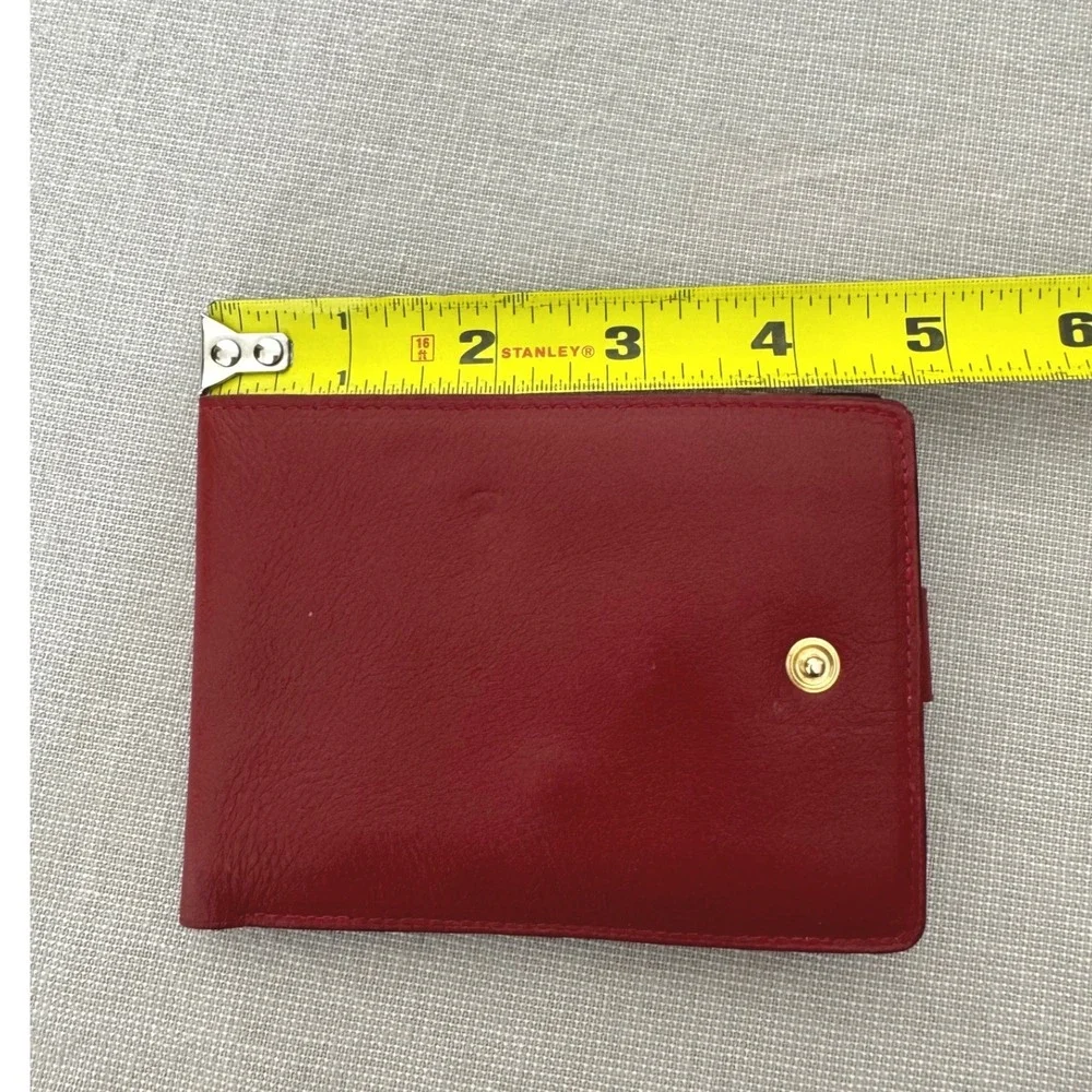 Vintage Rolex Leather Wallet Red Bifold